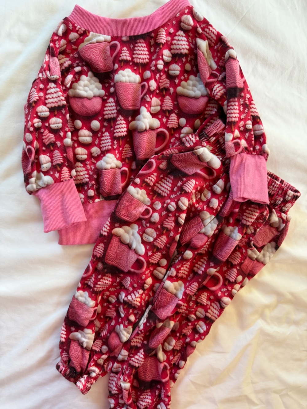 Bunny Knots Velveteen Pink Hot Cocoa lounge set size 6-12m baby girl